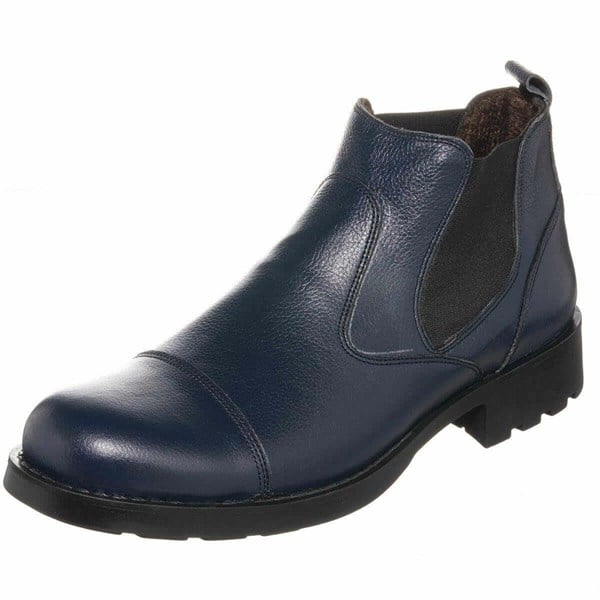 F2002 Lacivert deri büyük numara erkek bot