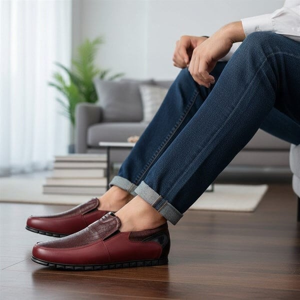 B1441 Bordo Büyük Numara Erkek Yazlık Günlük Ayakkabı 45–50 numara ürün görseli 2