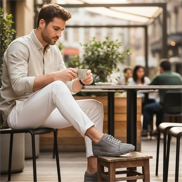 GOM8013 Gri Nubuk Büyük Numara Erkek Günlük Spor Ayakkabı 45–50 numara ürün görseli 2