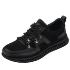 YKP04 Siyah Deri Büyük Numara Erkek Günlük Spor Ayakkabı 45–50 numara ürün görseli