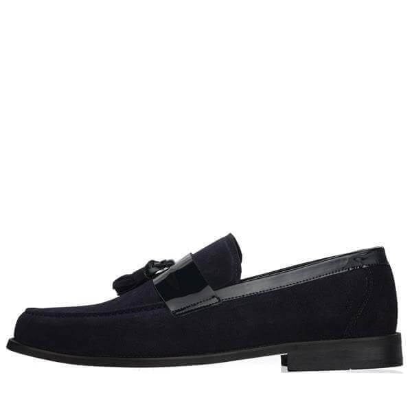 KD0696 Lacivert Süet Büyük Numara Erkek Loafer Ayakkabı ürün görseli 3