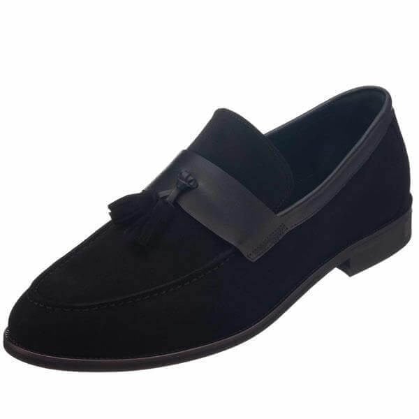 KD0696 Siyah Süet Büyük Numara Erkek Loafer Ayakkabı ürün görseli