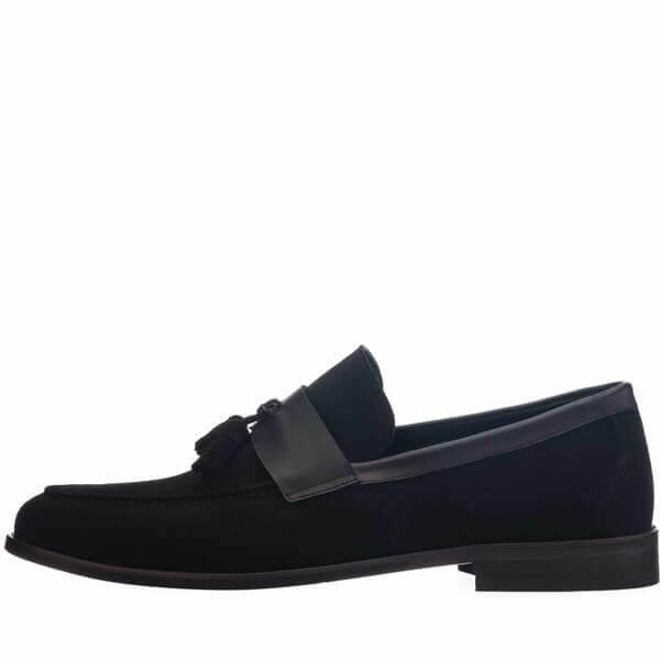 KD0696 Siyah Süet Büyük Numara Erkek Loafer Ayakkabı ürün görseli 3