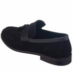 KD0696 Siyah Süet Büyük Numara Erkek Loafer Ayakkabı ürün görseli 4