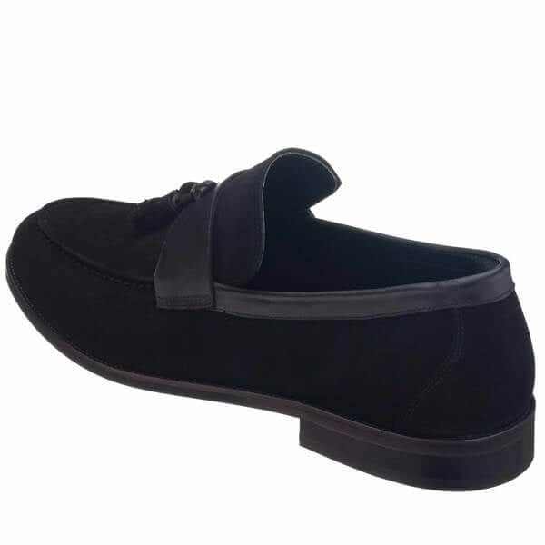 KD0696 Siyah Süet Büyük Numara Erkek Loafer Ayakkabı ürün görseli 4