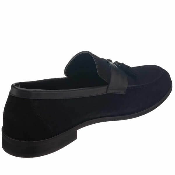 KD0696 Siyah Süet Büyük Numara Erkek Loafer Ayakkabı ürün görseli 5