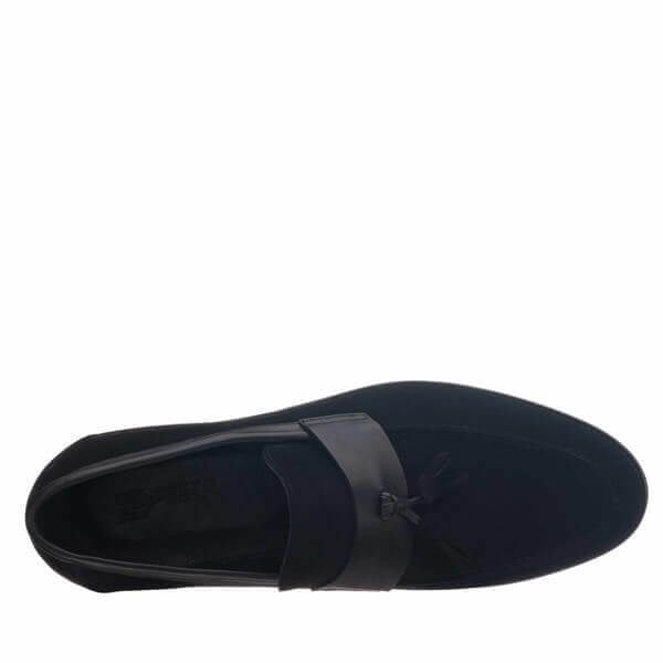 KD0696 Siyah Süet Büyük Numara Erkek Loafer Ayakkabı ürün görseli 6