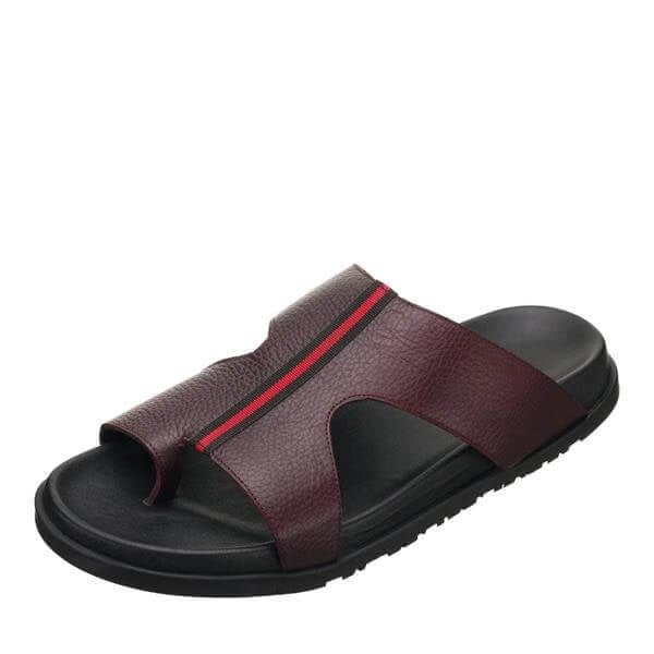 PASA104 Bordo Deri Büyük Numara Erkek Sandalet Terlik 45–50 numara ürün görseli