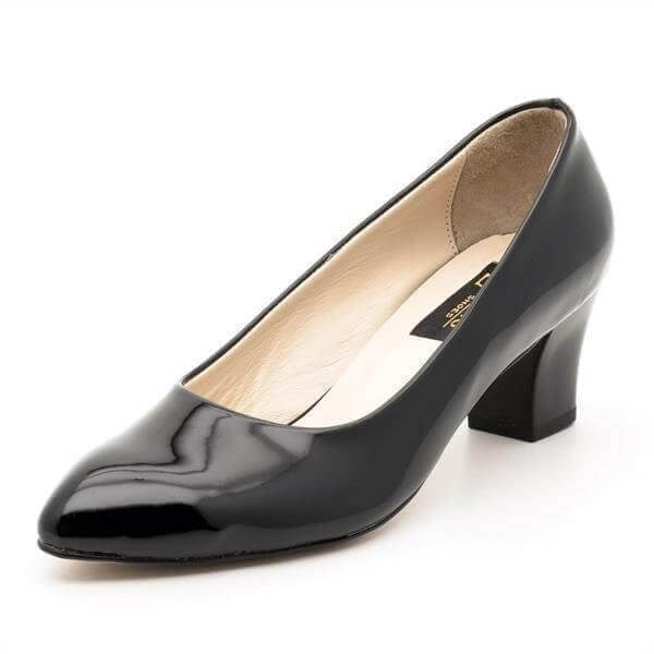 1023 Siyah Rugan 5 Pont Kısa Topuklu Büyük Numara Kadın Abiye Stiletto 40–44 numara ürün görseli
