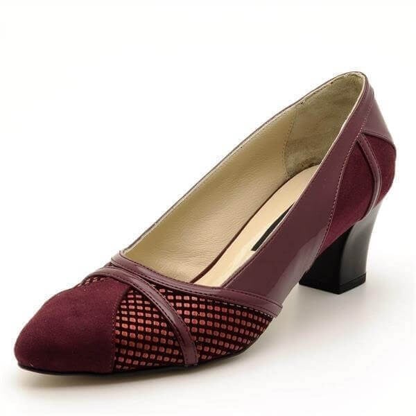 1368 Bordo 5 Pont Kısa Topuklu Büyük Numara Kadın Abiye Stiletto 40–44 numara ürün görseli