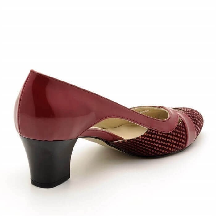 5389 Bordo 5 Pont Kısa Topuklu Büyük Numara Kadın Stiletto 40–44 numara ürün görseli 2
