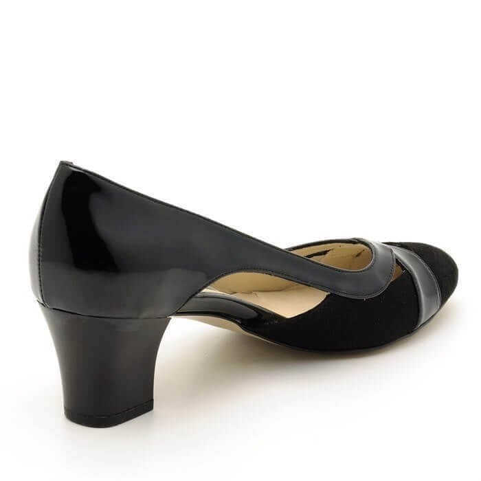 5389 Siyah Süet 5 Pont Kısa Topuklu Büyük Numara Kadın Stiletto 40–44 numara ürün görseli 2