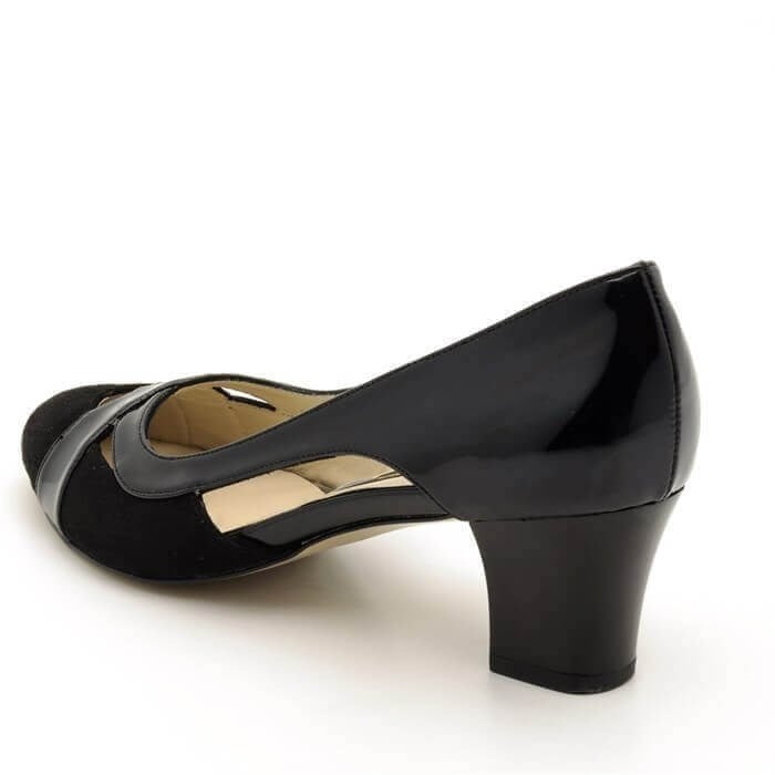 5389 Siyah Süet 5 Pont Kısa Topuklu Büyük Numara Kadın Stiletto 40–44 numara ürün görseli 3