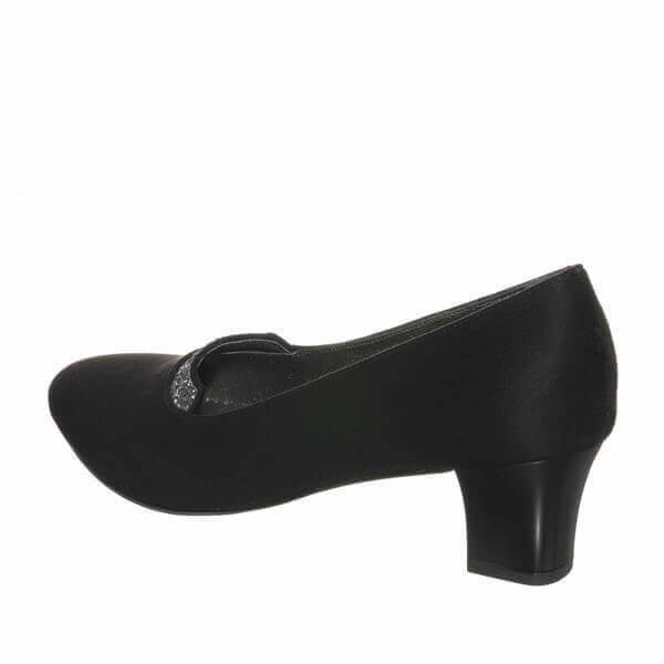 KDR1631 Siyah Süet 5 Pont Kısa Topuklu Büyük Numara Kadın Stiletto 40–44 numara ürün görseli 4
