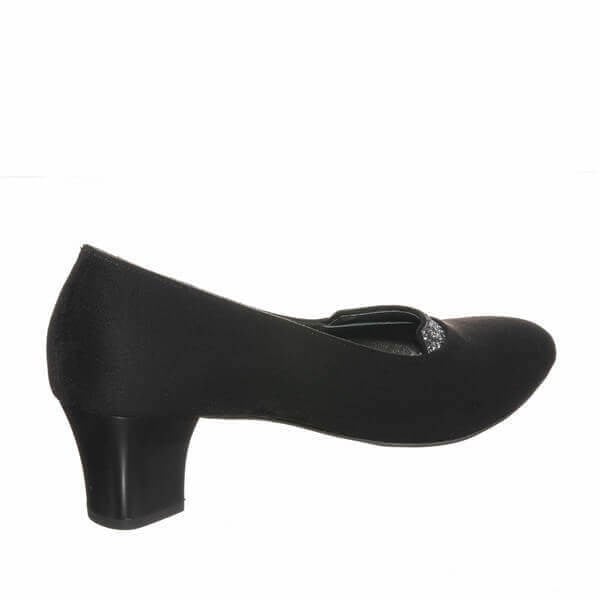 KDR1631 Siyah Süet 5 Pont Kısa Topuklu Büyük Numara Kadın Stiletto 40–44 numara ürün görseli 5