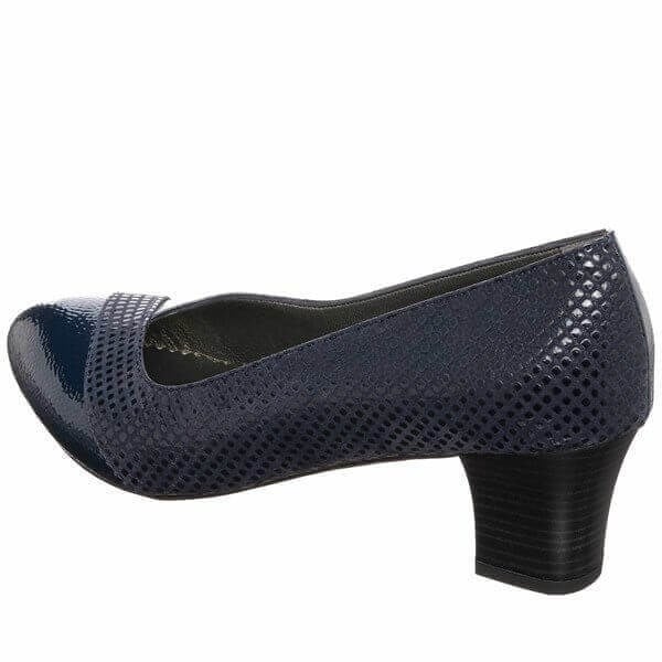 KDR1717 Lacivert 5 Pont Kısa Topuklu Büyük Numara Kadın Stiletto 40–44 numara ürün görseli 4