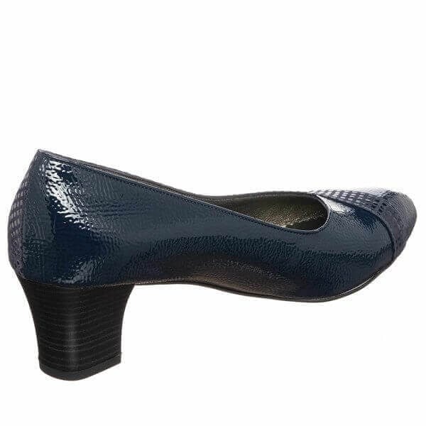 KDR1717 Lacivert 5 Pont Kısa Topuklu Büyük Numara Kadın Stiletto 40–44 numara ürün görseli 5