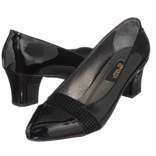KDR1813 Siyah Baskı 5 Pont Kısa Topuklu Büyük Numara Kadın Stiletto 40–44 numara ürün görseli 3