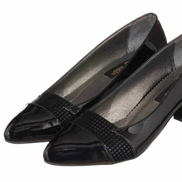 KDR1813 Siyah Baskı 5 Pont Kısa Topuklu Büyük Numara Kadın Stiletto 40–44 numara ürün görseli 6