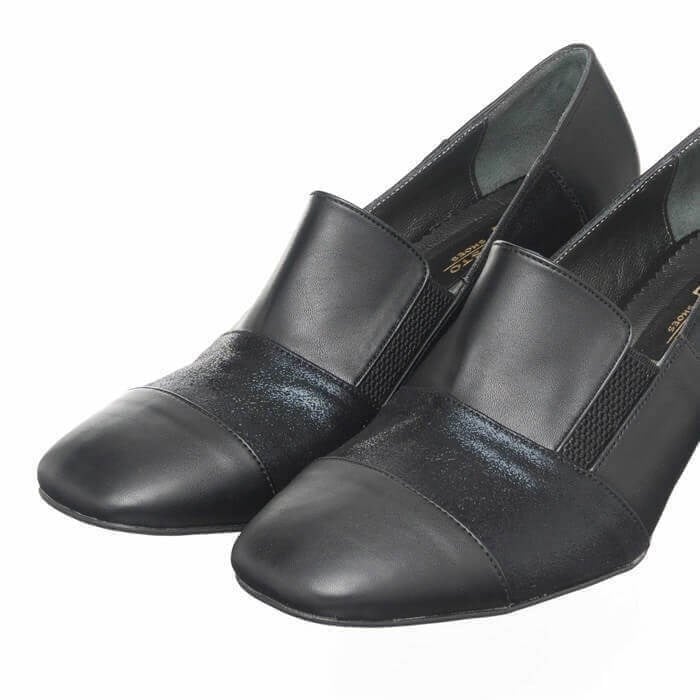 15118 Siyah Cilt & Sıvama 7 Pont Kısa Topuklu Büyük Numara Kadın Ayakkabı 40–44 numara ürün görseli 5