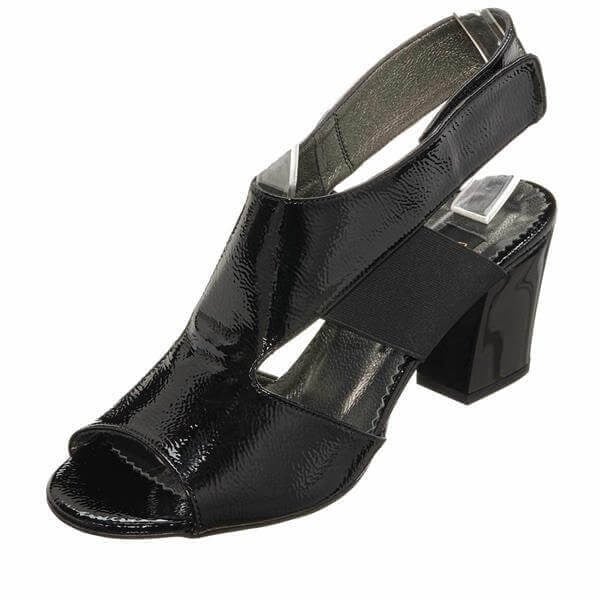 DRL4316 Siyah Rugan 7 Pont Kısa Topuklu Büyük Numara Kadın Stiletto 40–44 numara ürün görseli