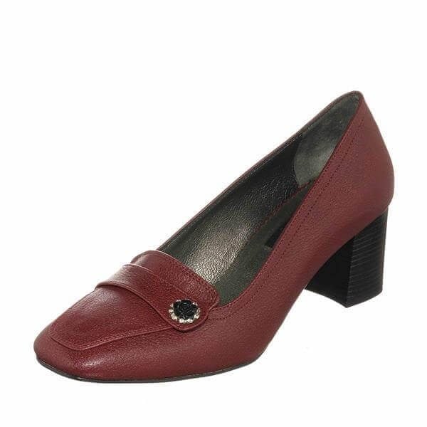 KDR1258 Bordo 7 Pont Kısa Topuklu Büyük Numara Kadın Stiletto 40–44 numara ürün görseli