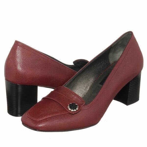 KDR1258 Bordo 7 Pont Kısa Topuklu Büyük Numara Kadın Stiletto 40–44 numara ürün görseli 3
