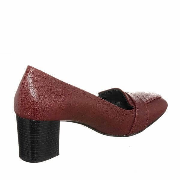KDR1258 Bordo 7 Pont Kısa Topuklu Büyük Numara Kadın Stiletto 40–44 numara ürün görseli 5