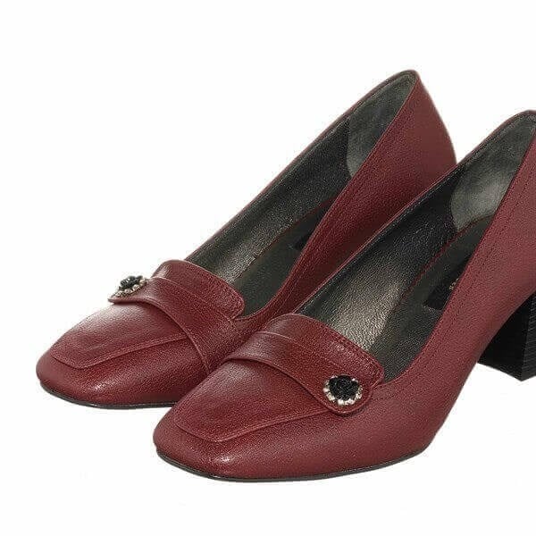 KDR1258 Bordo 7 Pont Kısa Topuklu Büyük Numara Kadın Stiletto 40–44 numara ürün görseli 6