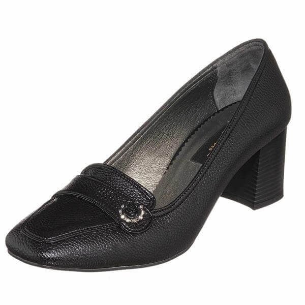 KDR1258 Siyah Rolax 7 Pont Kısa Topuklu Büyük Numara Kadın Stiletto 40–44 numara ürün görseli