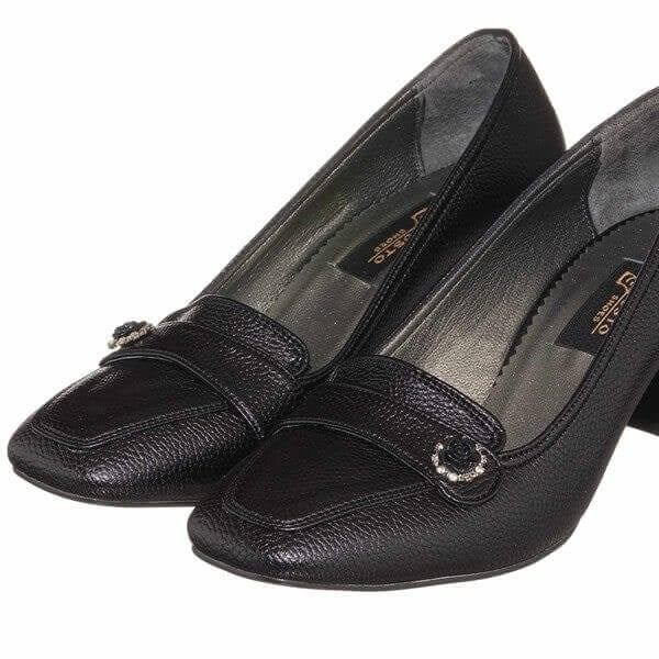 KDR1258 Siyah Rolax 7 Pont Kısa Topuklu Büyük Numara Kadın Stiletto 40–44 numara ürün görseli 4
