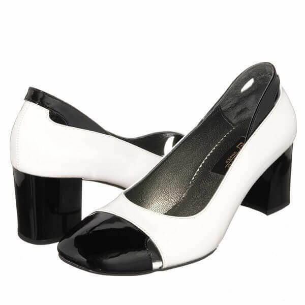 KDR1444 Beyaz 7 Pont Kısa Topuklu Büyük Numara Kadın Stiletto 40–44 numara ürün görseli 4