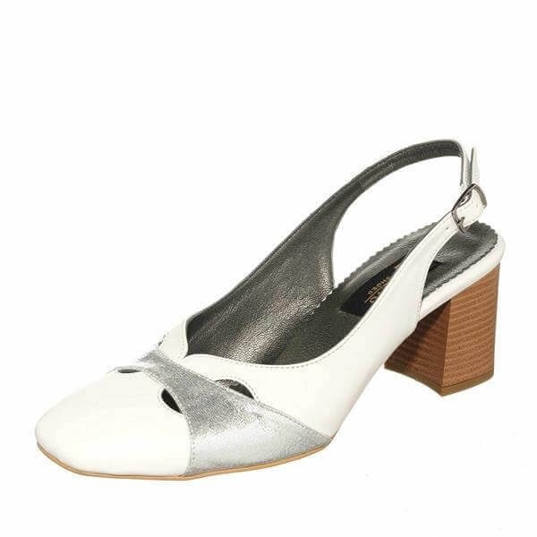 KDR1481 Beyaz 7 Pont Kısa Topuklu Büyük Numara Kadın Stiletto 40–44 numara ürün görseli