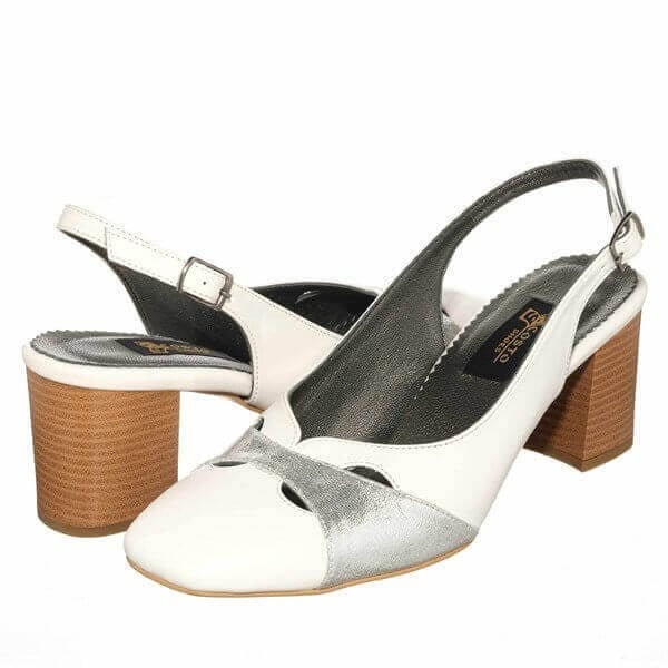 KDR1481 Beyaz 7 Pont Kısa Topuklu Büyük Numara Kadın Stiletto 40–44 numara ürün görseli 3