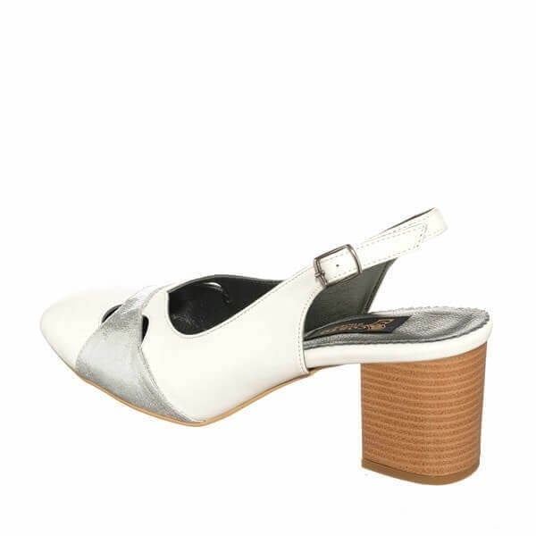 KDR1481 Beyaz 7 Pont Kısa Topuklu Büyük Numara Kadın Stiletto 40–44 numara ürün görseli 4