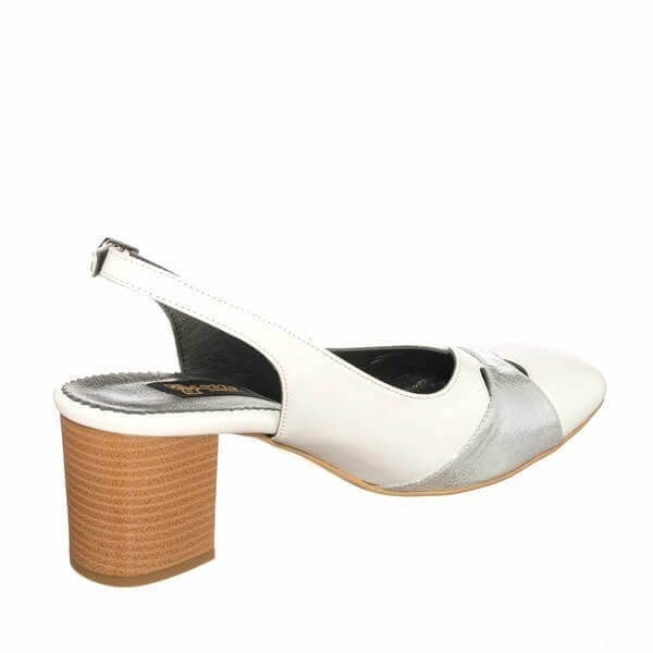 KDR1481 Beyaz 7 Pont Kısa Topuklu Büyük Numara Kadın Stiletto 40–44 numara ürün görseli 5