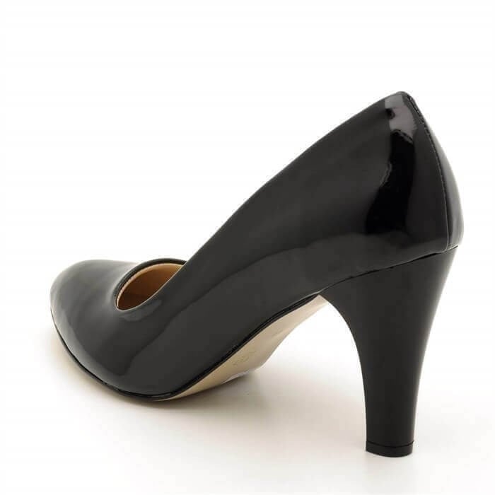 1071 Siyah Rugan 9 Pont Büyük Numara Kadın Abiye Stiletto 40–44 numara ürün görseli 4
