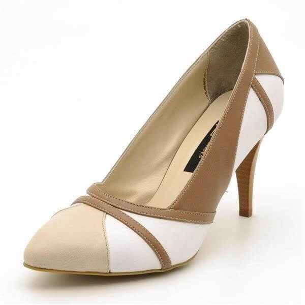 1358 Beyaz 9 Pont Büyük Numara Kadın Abiye Stiletto 40–44 numara ürün görseli
