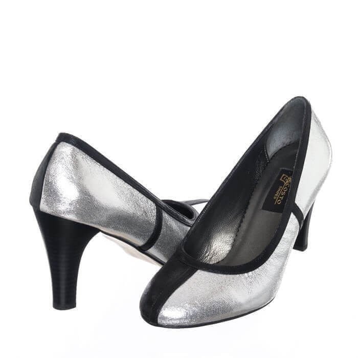 19356 Lame & Siyah 9 Pont Büyük Numara Kadın Stiletto 40–44 numara ürün görseli 2