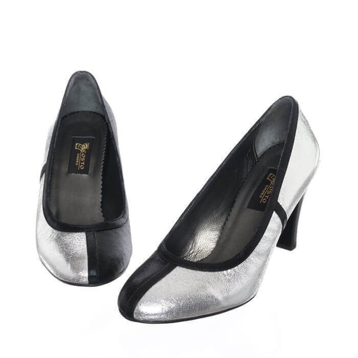19356 Lame & Siyah 9 Pont Büyük Numara Kadın Stiletto 40–44 numara ürün görseli 4