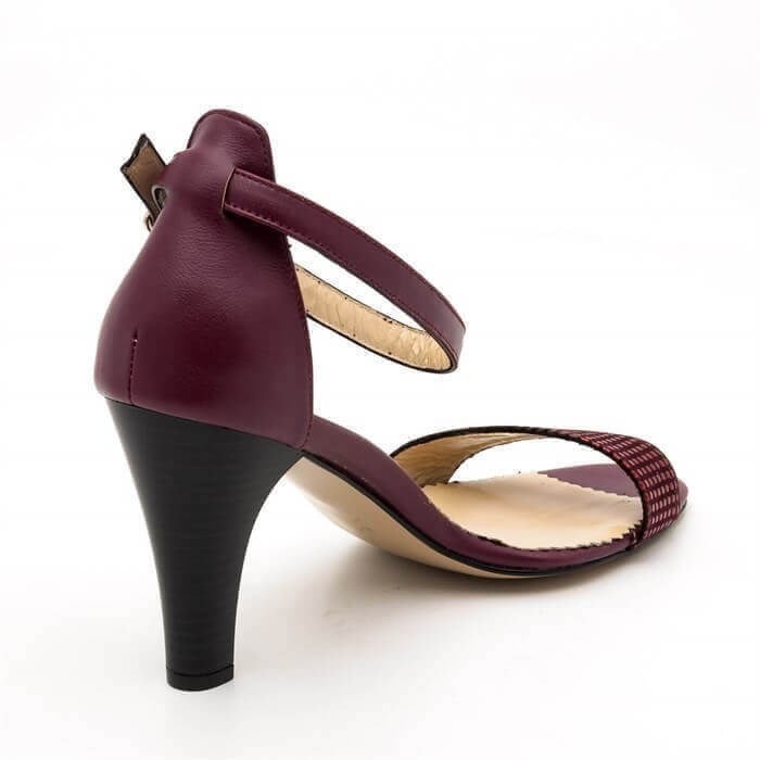 1991 Bordo 9 Pont Büyük Numara Kadın Yazlık Stiletto 40–44 numara ürün görseli 3
