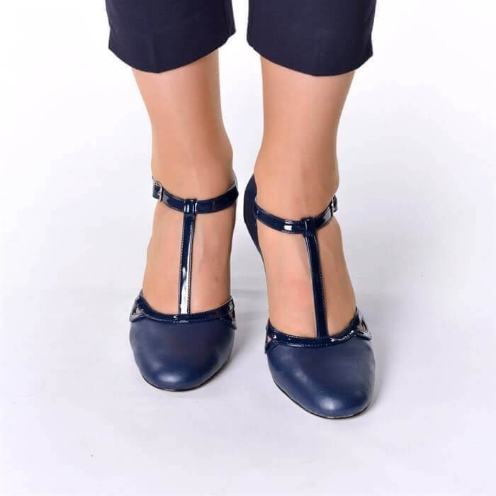 2017 Lacivert 9 Pont Büyük Numara Kadın Yazlık Abiye Stiletto 40–44 numara ürün görseli 3